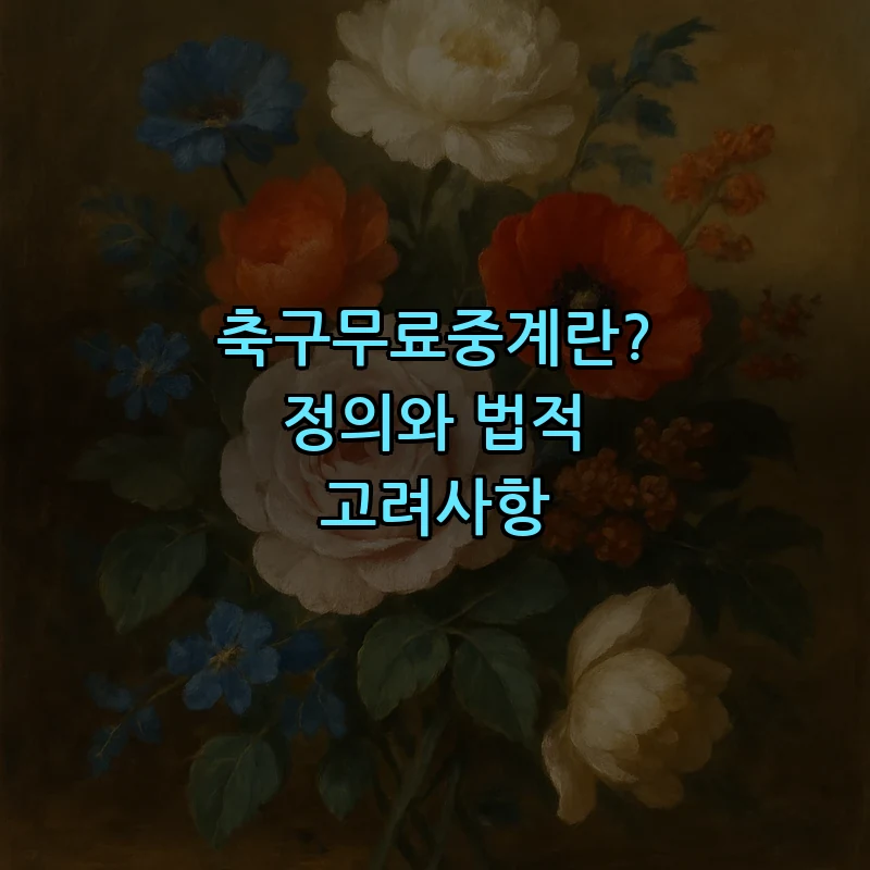 축구무료중계란? 정의와 법적 고려사항