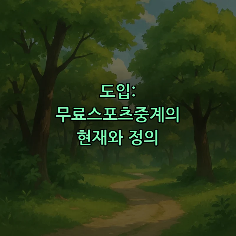 도입: 무료스포츠중계의 현재와 정의