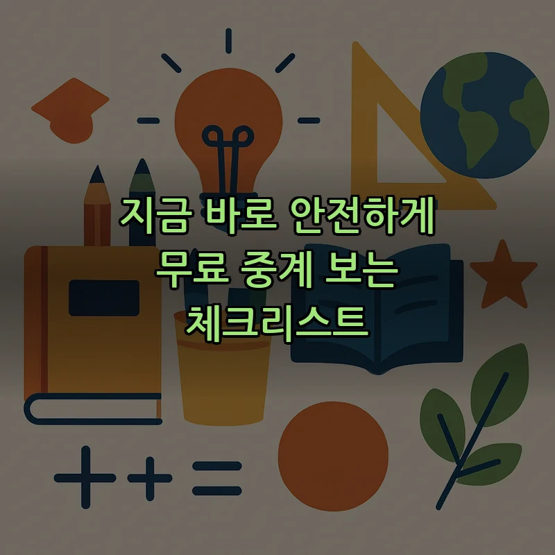 지금 바로 안전하게 무료 중계 보는 체크리스트
