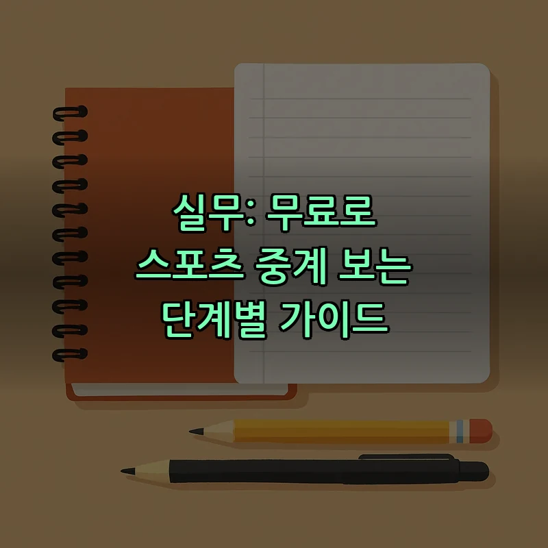실무: 무료로 스포츠 중계 보는 단계별 가이드