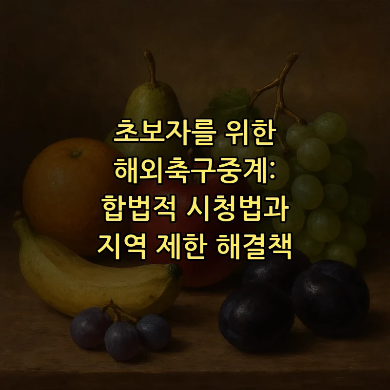 해외축구중계: 초보자 위한 합법적 시청법