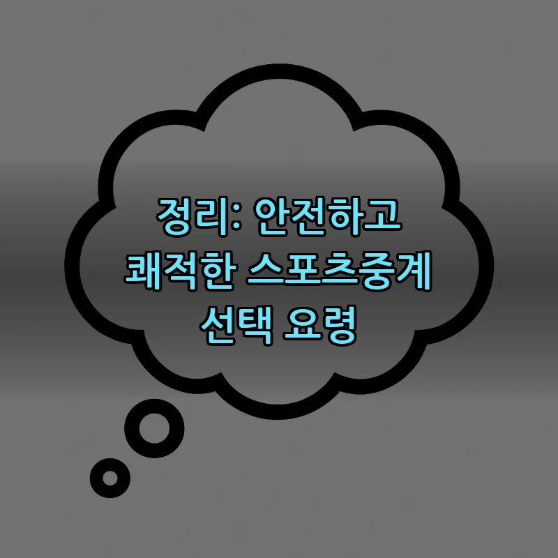 정리: 안전하고 쾌적한 스포츠중계 선택 요령