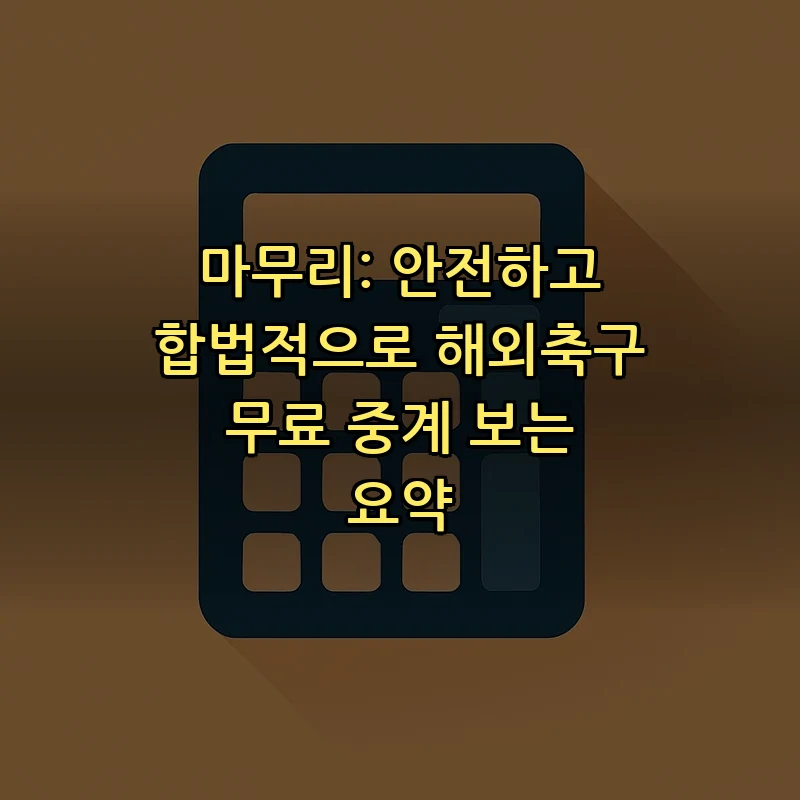 마무리: 안전하고 합법적으로 해외축구 무료 중계 보는 요약