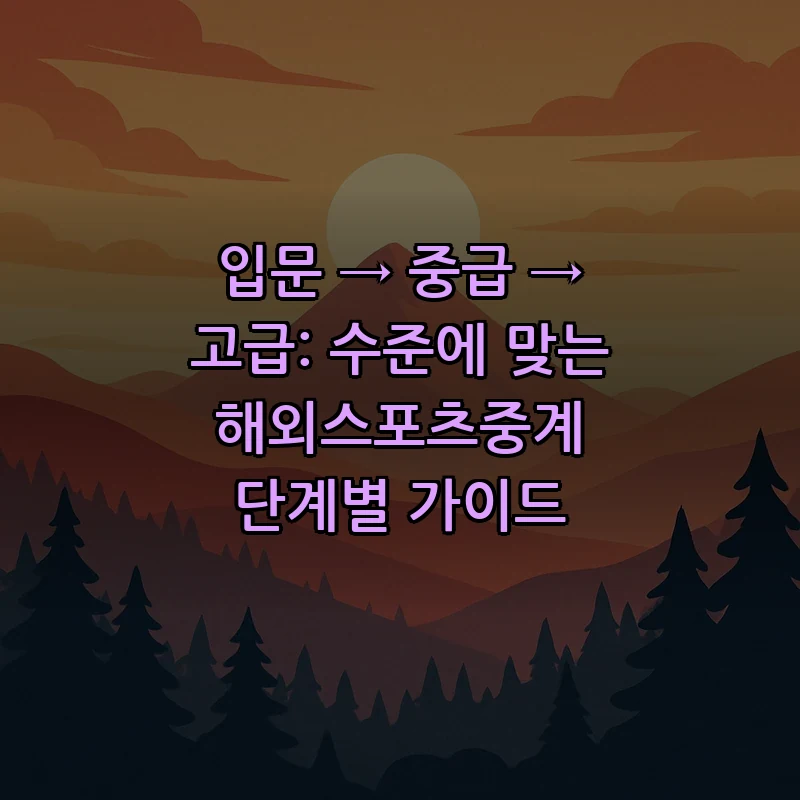 해외스포츠중계 단계별 가이드: 입문에서 고급까지