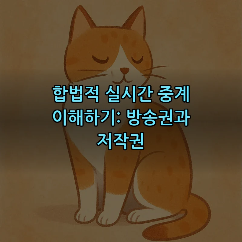 합법적 실시간 중계 이해하기: 방송권과 저작권