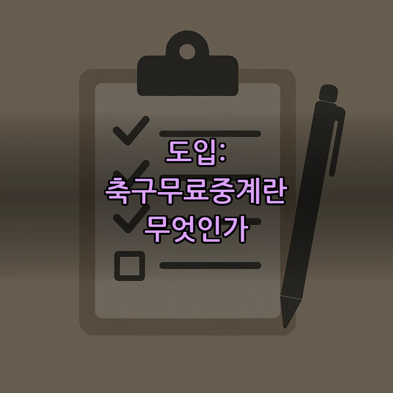 도입: 축구무료중계란 무엇인가