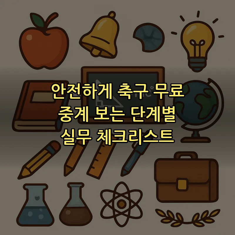 안전하게 축구 무료 중계 보는 단계별 실무 체크리스트