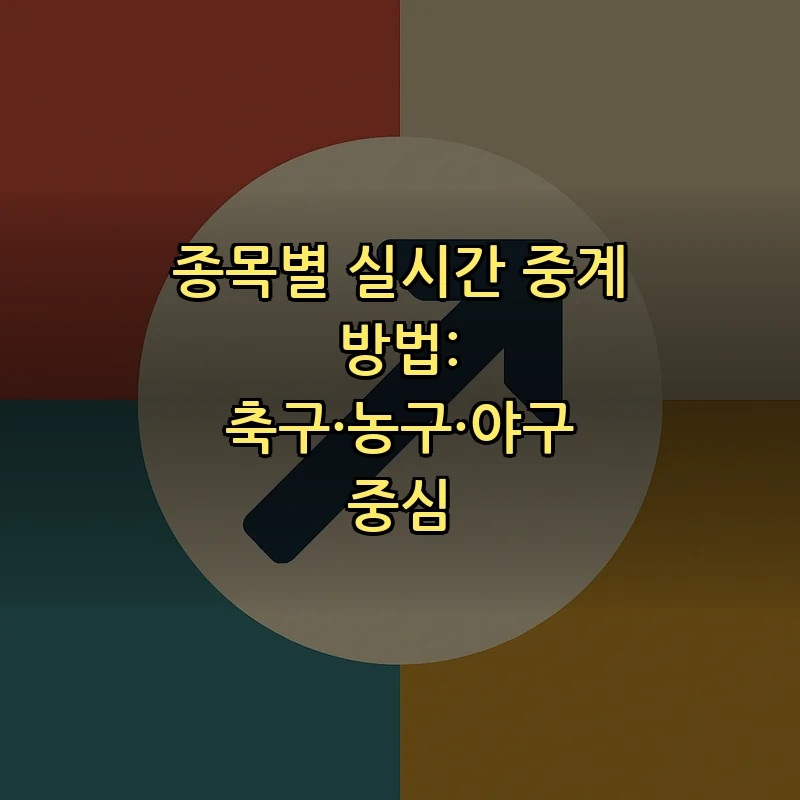 종목별 실시간 중계 방법: 축구·농구·야구 중심