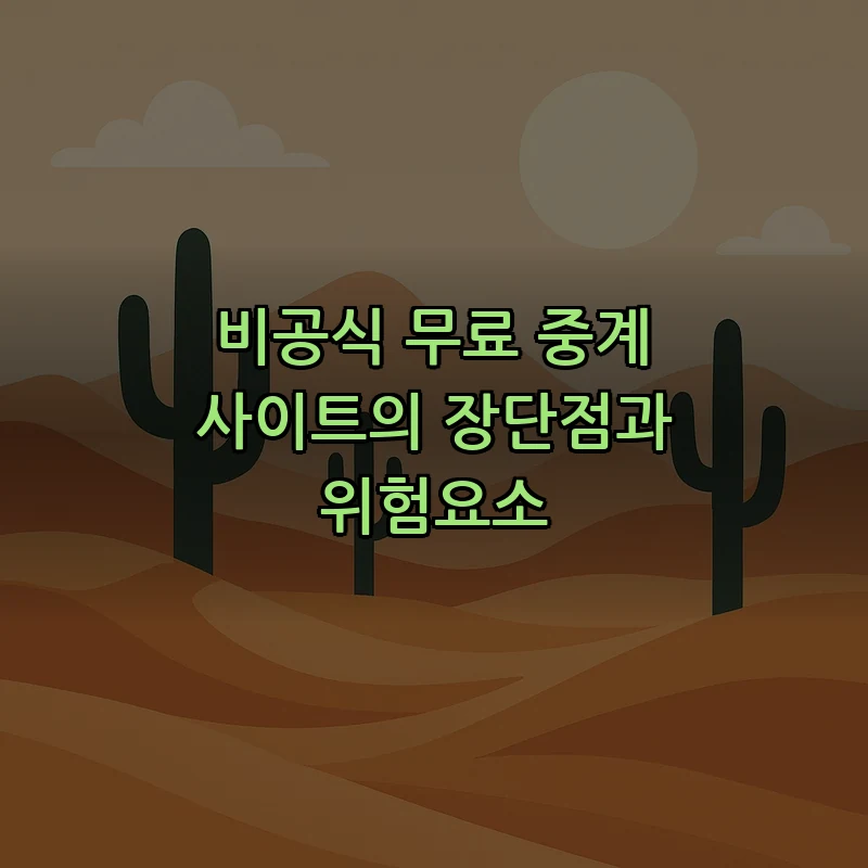 비공식 무료 중계 사이트의 장단점과 위험요소