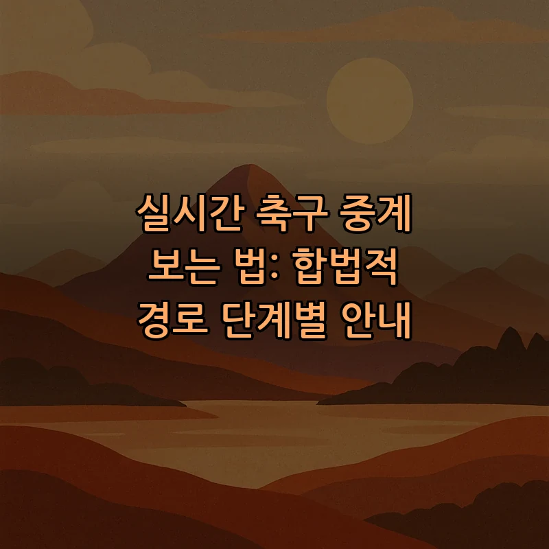 실시간 축구 중계 보는 법: 합법적 경로 단계별 안내