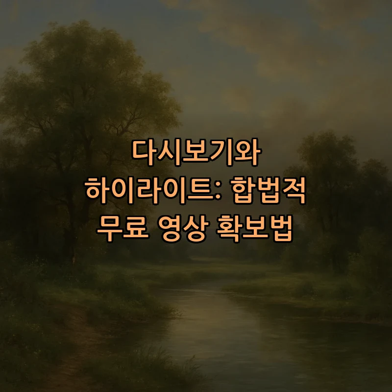 다시보기와 하이라이트: 합법적 무료 영상 확보법