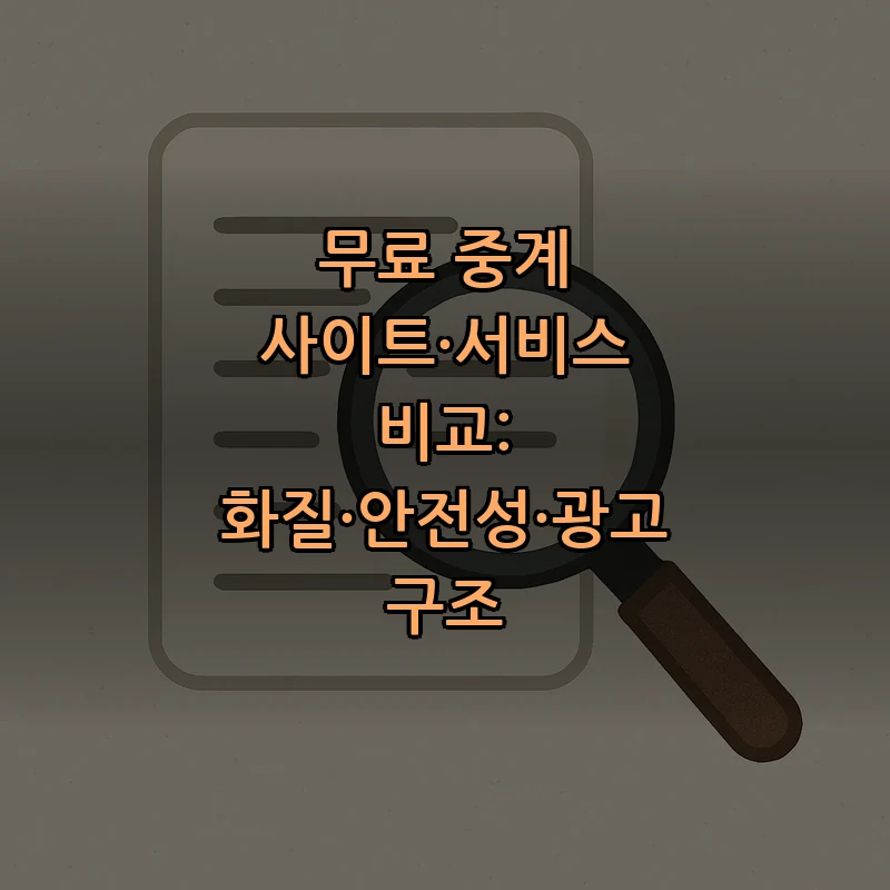 무료 중계 사이트·서비스 비교: 화질·안전성·광고 구조