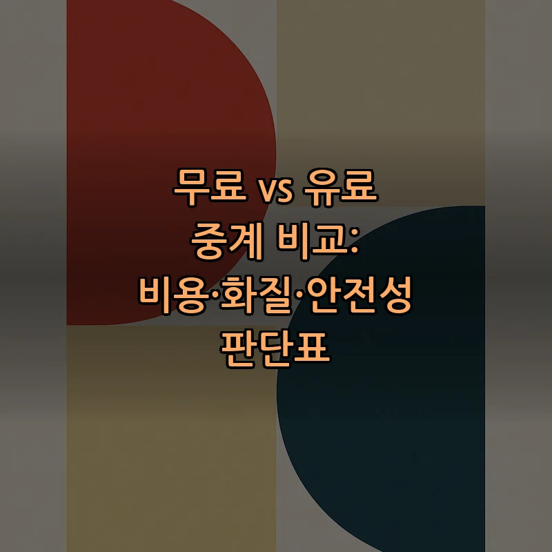 무료 vs 유료 중계 비교: 비용·화질·안전성 판단표