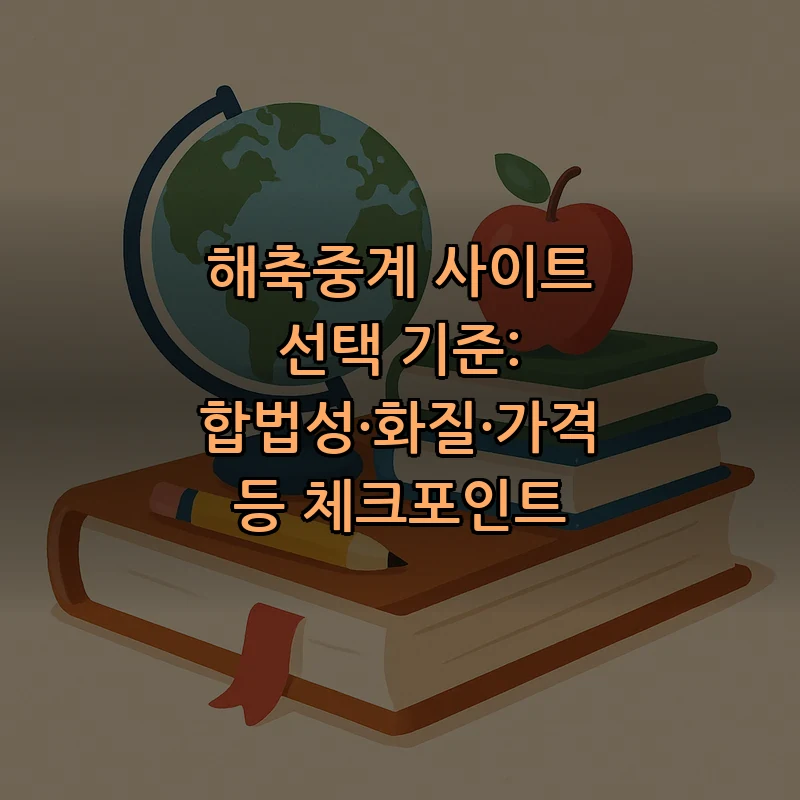해축중계 사이트 선택 기준: 합법성·화질·가격 등 체크포인트