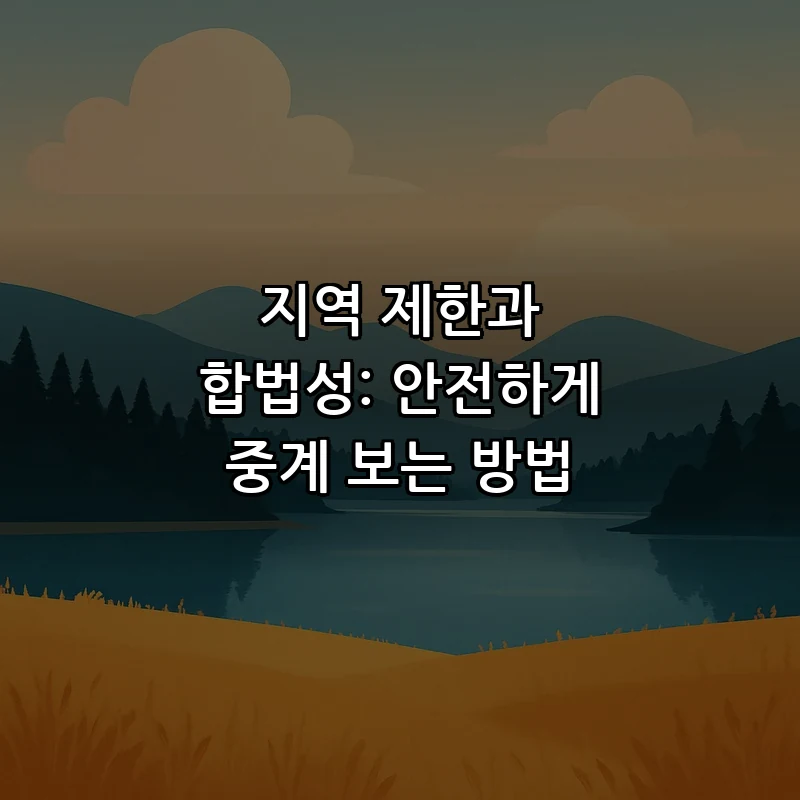 지역 제한과 합법성: 안전하게 중계 보는 방법