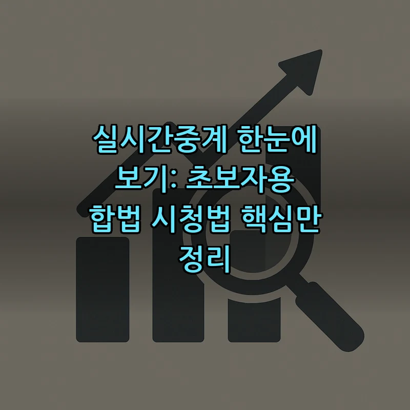 실시간중계 방법: 초보자가 알아야 할 핵심 팁