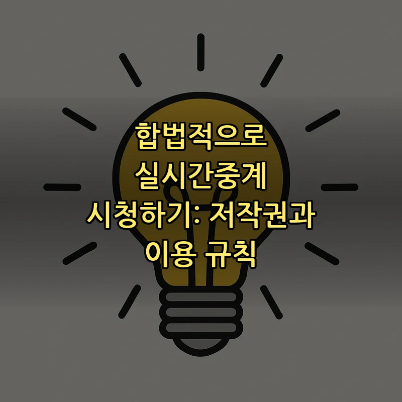 합법적으로 실시간중계 시청하기: 저작권과 이용 규칙