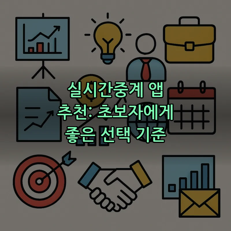 실시간중계 앱 추천: 초보자에게 좋은 선택 기준