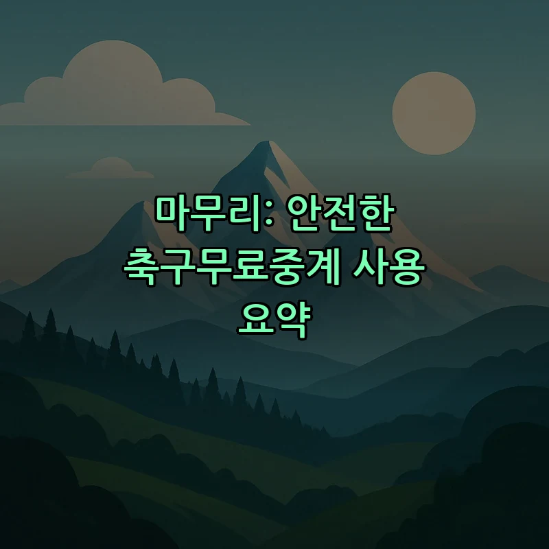 마무리: 안전한 축구무료중계 사용 요약