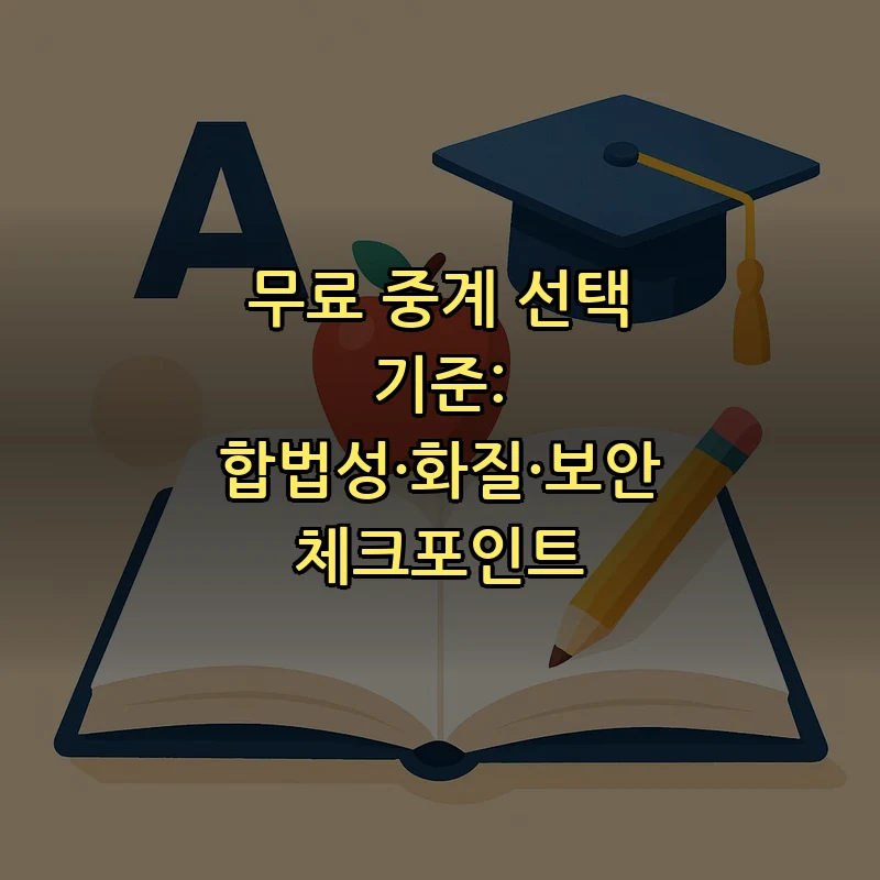 무료 중계 선택 기준: 합법성·화질·보안 체크포인트