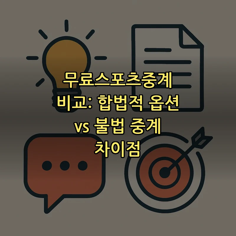 무료스포츠중계의 모든 것: 합법과 불법 차이점