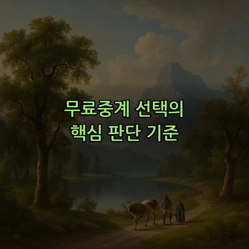 무료중계 선택의 핵심 판단 기준