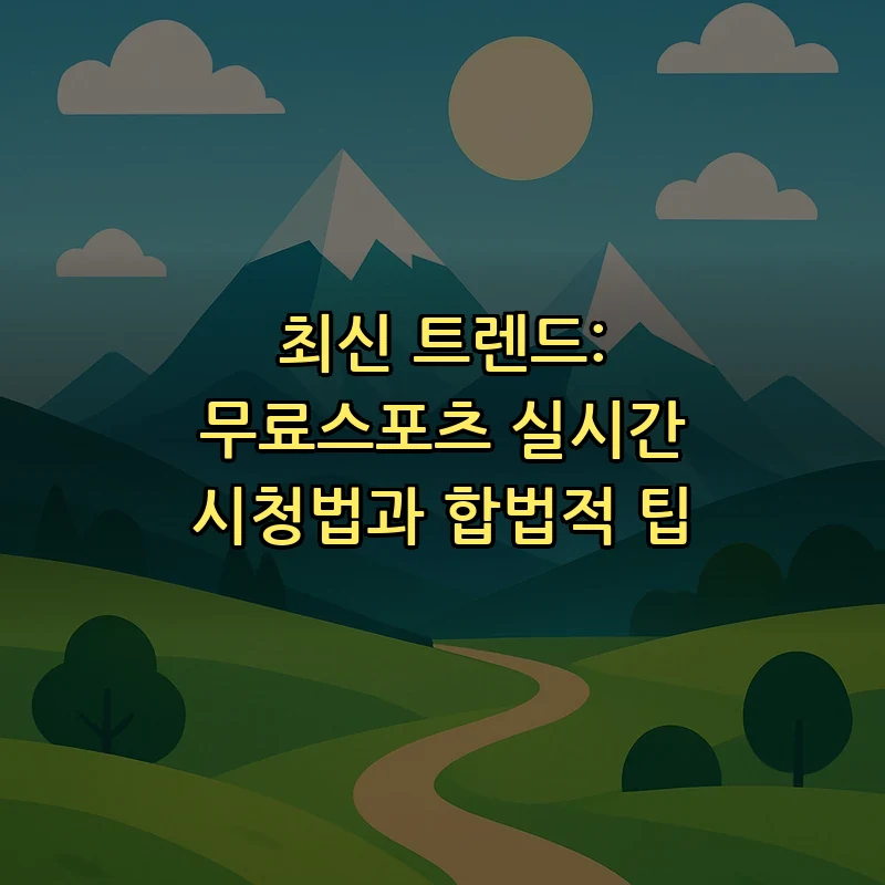 합법적으로 무료스포츠 시청하는 법