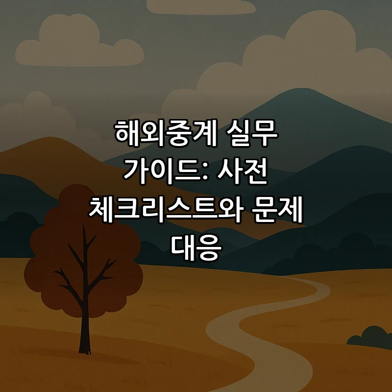 해외중계 실무 가이드: 사전 체크리스트와 문제 대응