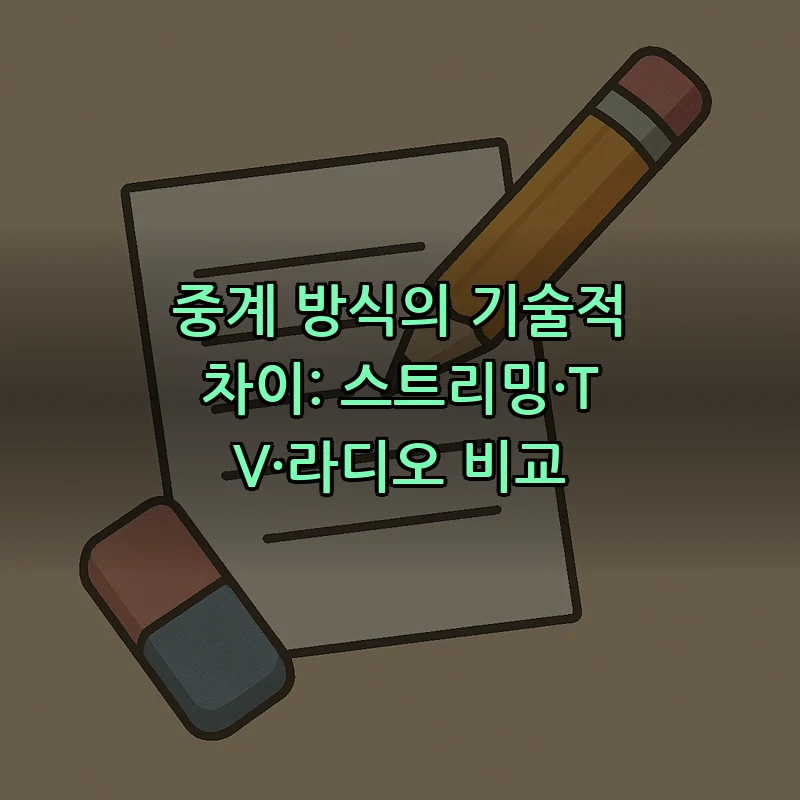 중계 방식의 기술적 차이: 스트리밍·TV·라디오 비교