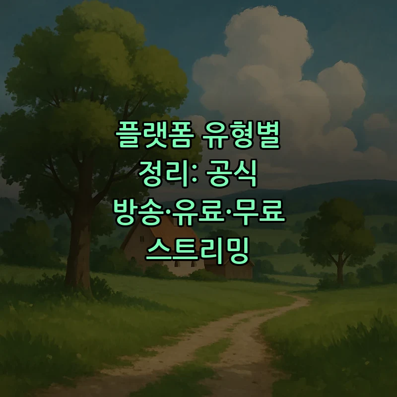 플랫폼 유형별 정리: 공식 방송·유료·무료 스트리밍