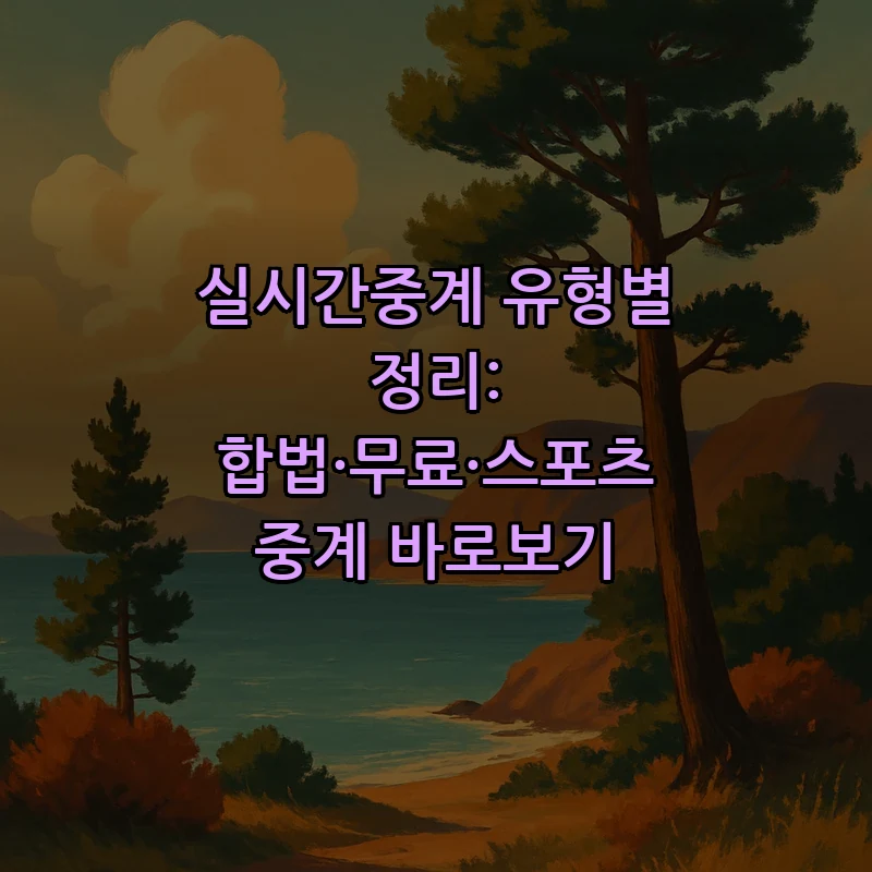 실시간중계: 합법적 스포츠 중계 바로보기