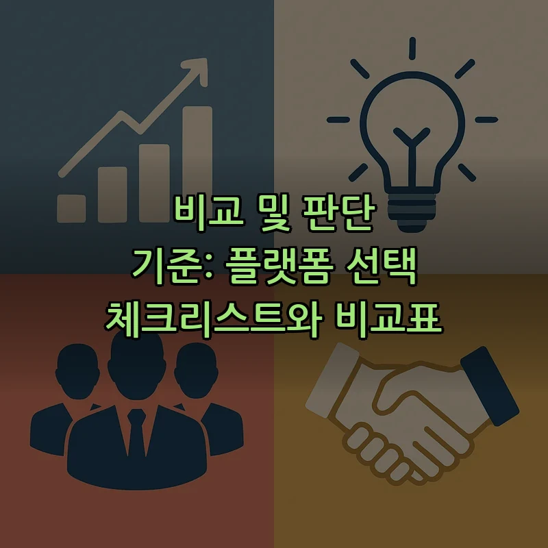 비교 및 판단 기준: 플랫폼 선택 체크리스트와 비교표