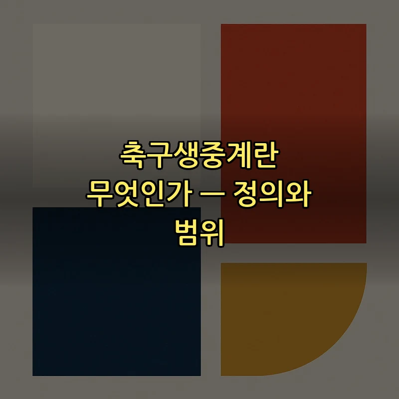축구생중계란 무엇인가 — 정의와 범위