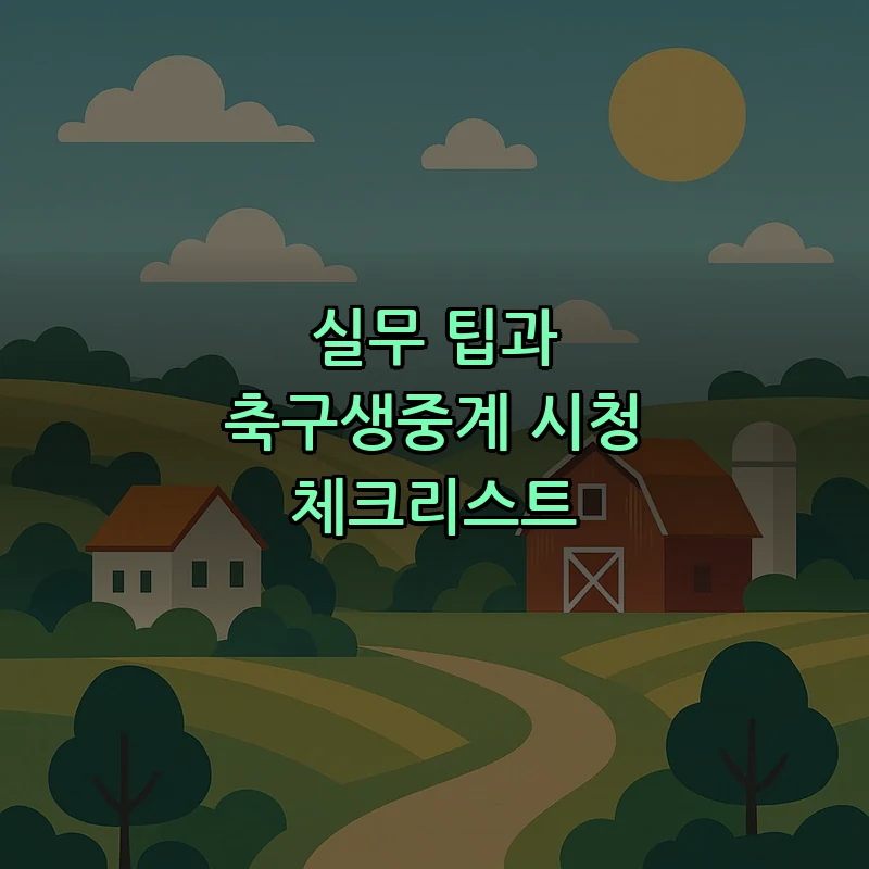 실무 팁과 축구생중계 시청 체크리스트