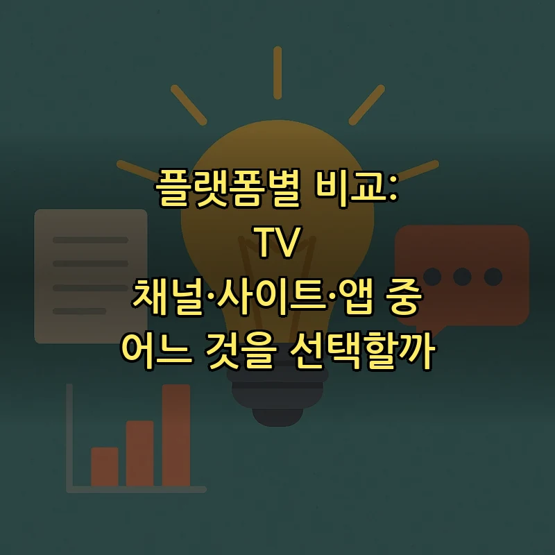 플랫폼별 비교: TV 채널·사이트·앱 중 어느 것을 선택할까
