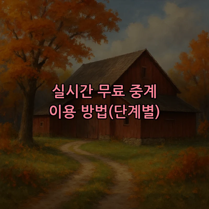 실시간 무료 중계 이용 방법(단계별)