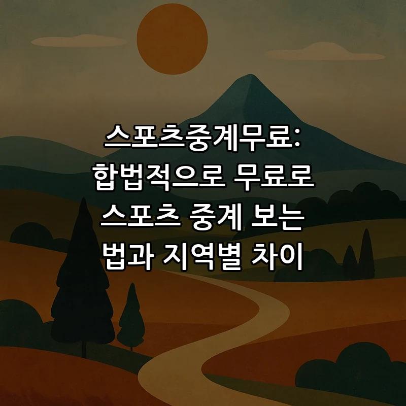 스포츠중계무료: 합법적으로 무료로 중계 보는 법 (2025)
