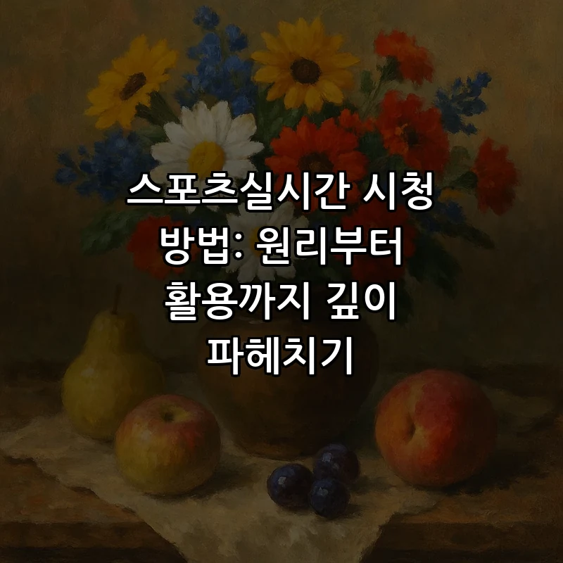 스포츠실시간: 시청 방법과 합법적 중계 확인법