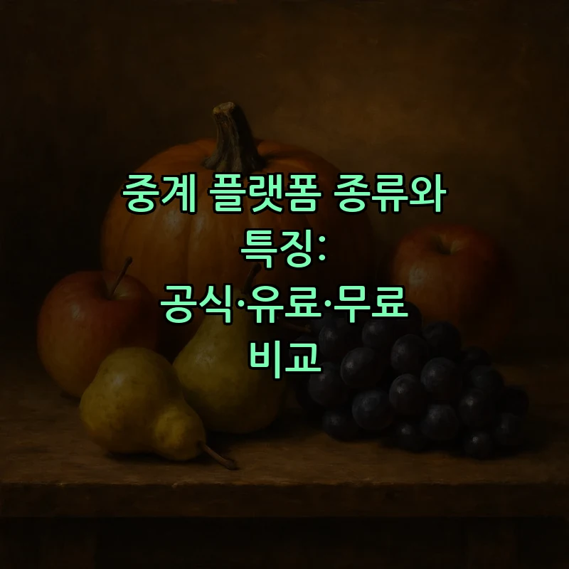 중계 플랫폼 종류와 특징: 공식·유료·무료 비교