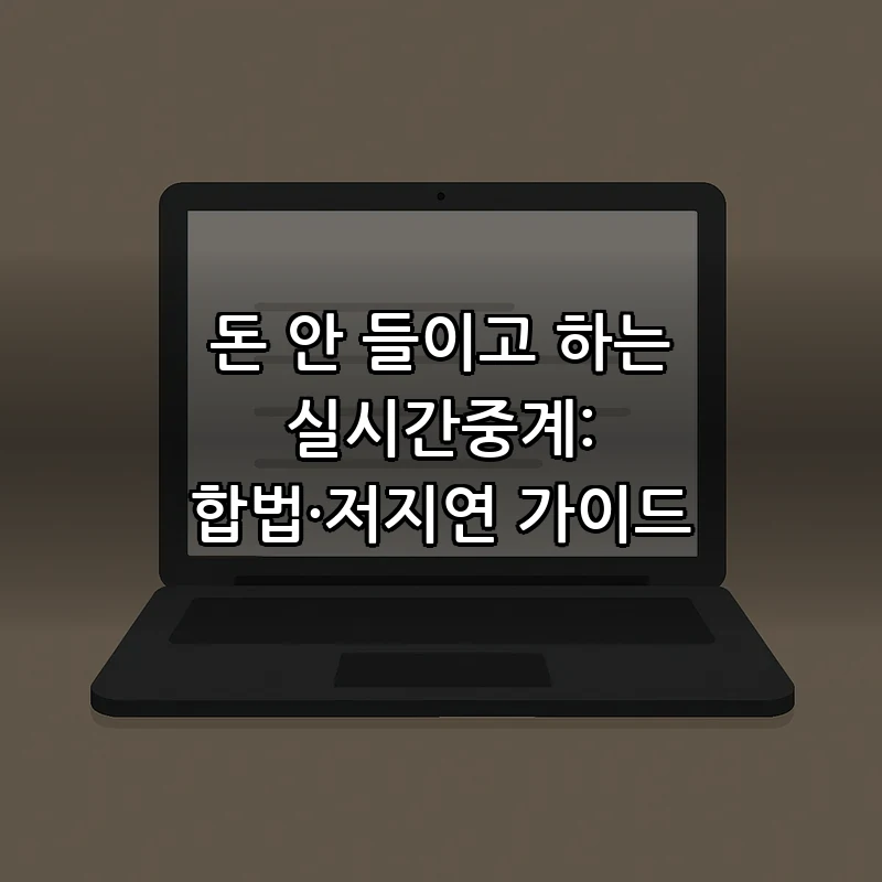 실시간중계 기본 가이드: 합법성과 저지연의 이해