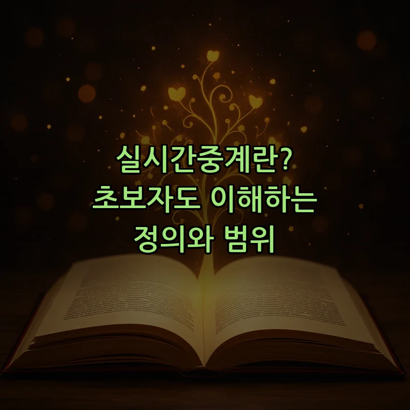 실시간중계란? 초보자도 이해하는 정의와 범위