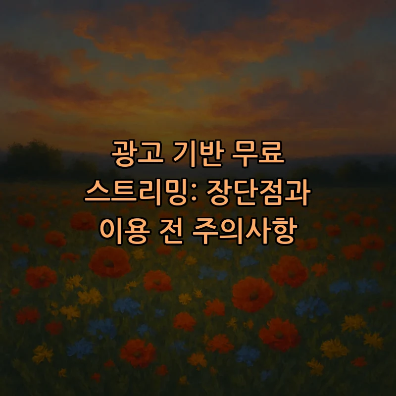 광고 기반 무료 스트리밍: 장단점과 이용 전 주의사항