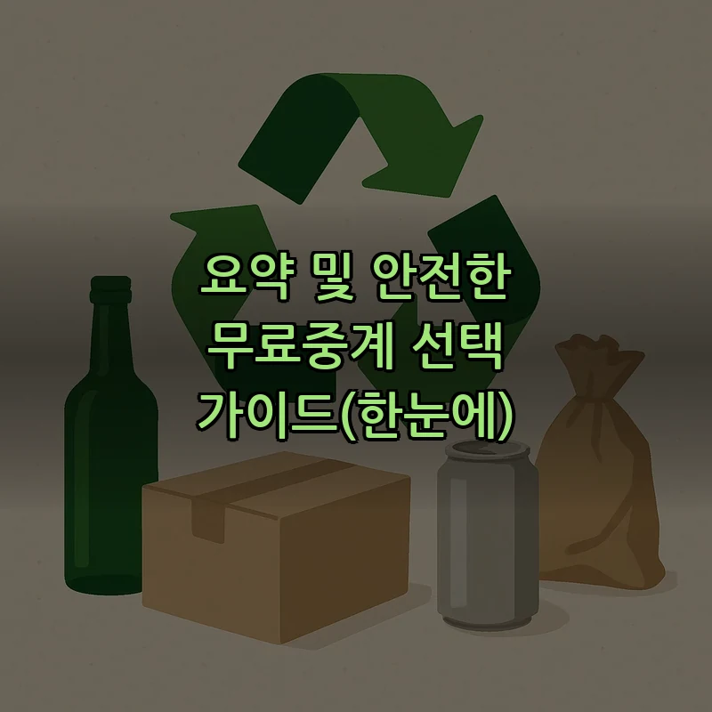 요약 및 안전한 무료중계 선택 가이드(한눈에)