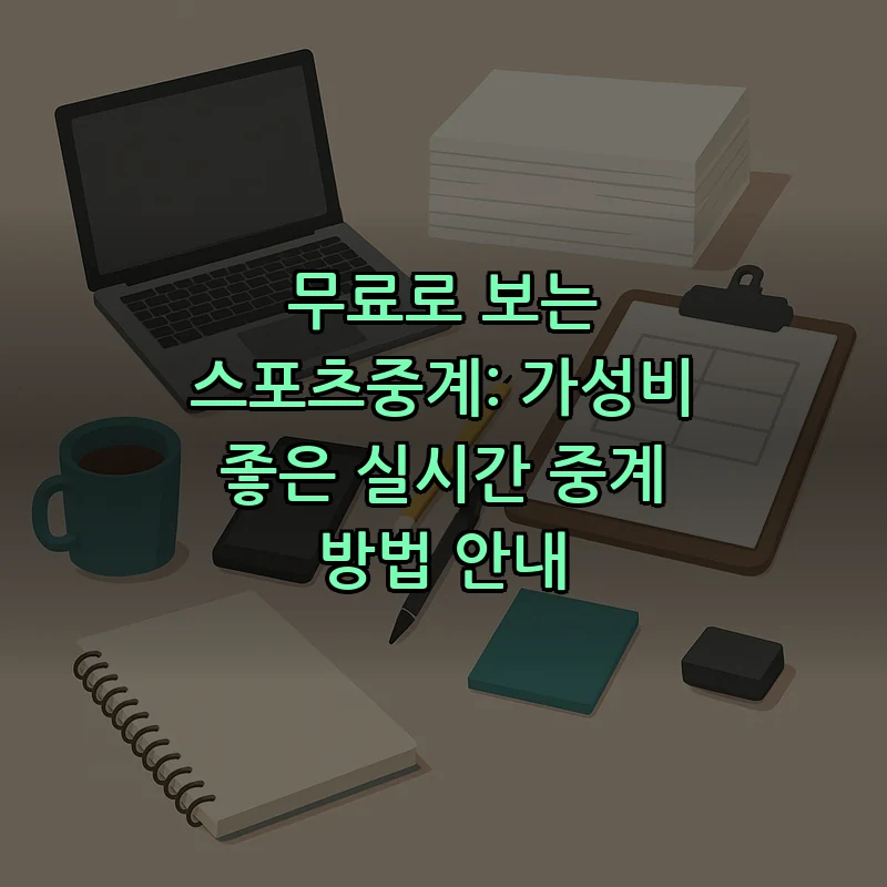 무료 스포츠중계 방법 안내: 가성비 좋은 실시간 중계