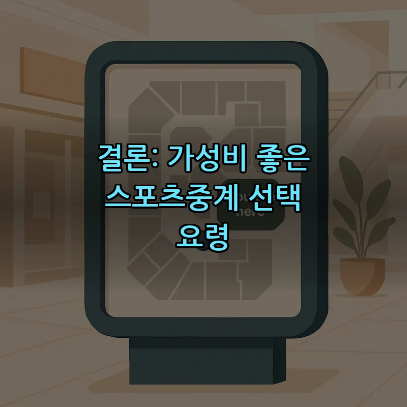 결론: 가성비 좋은 스포츠중계 선택 요령