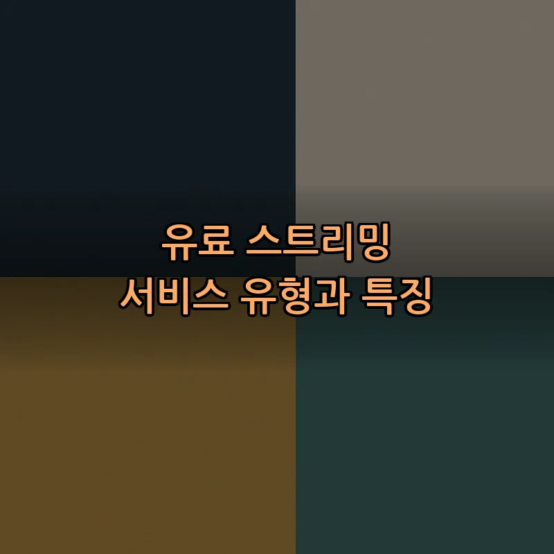 유료 스트리밍 서비스 유형과 특징