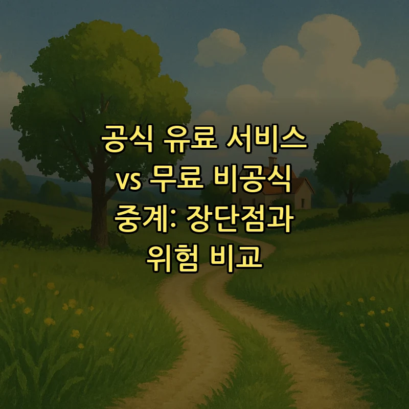 공식 유료 서비스 vs 무료 비공식 중계: 장단점과 위험 비교