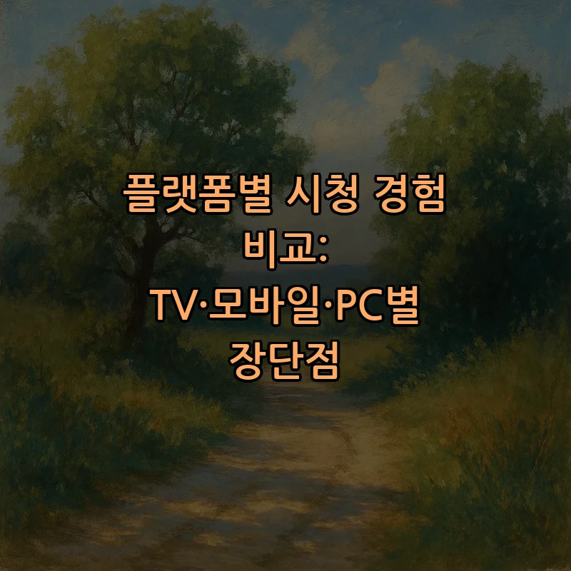 플랫폼별 시청 경험 비교: TV·모바일·PC별 장단점