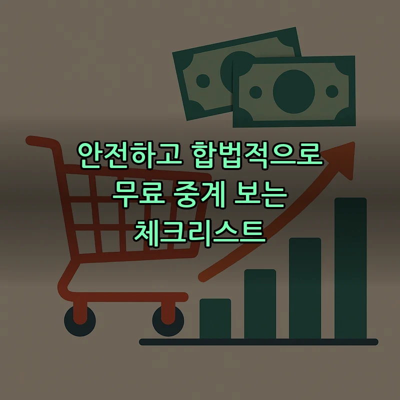 안전하고 합법적으로 무료 중계 보는 체크리스트