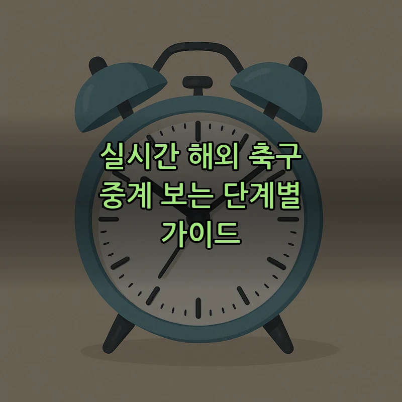 실시간 해외 축구 중계 보는 단계별 가이드